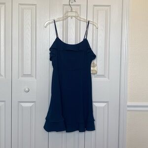 Altard State navy blue sleeveless dress with ruffle details NWT medium